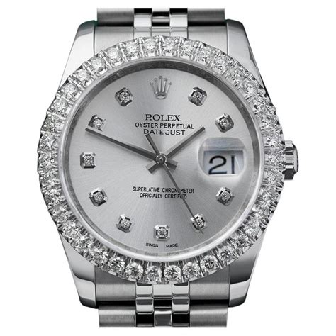 aftermarket rolex diamond bezel|Rolex datejust silver diamond bezel.